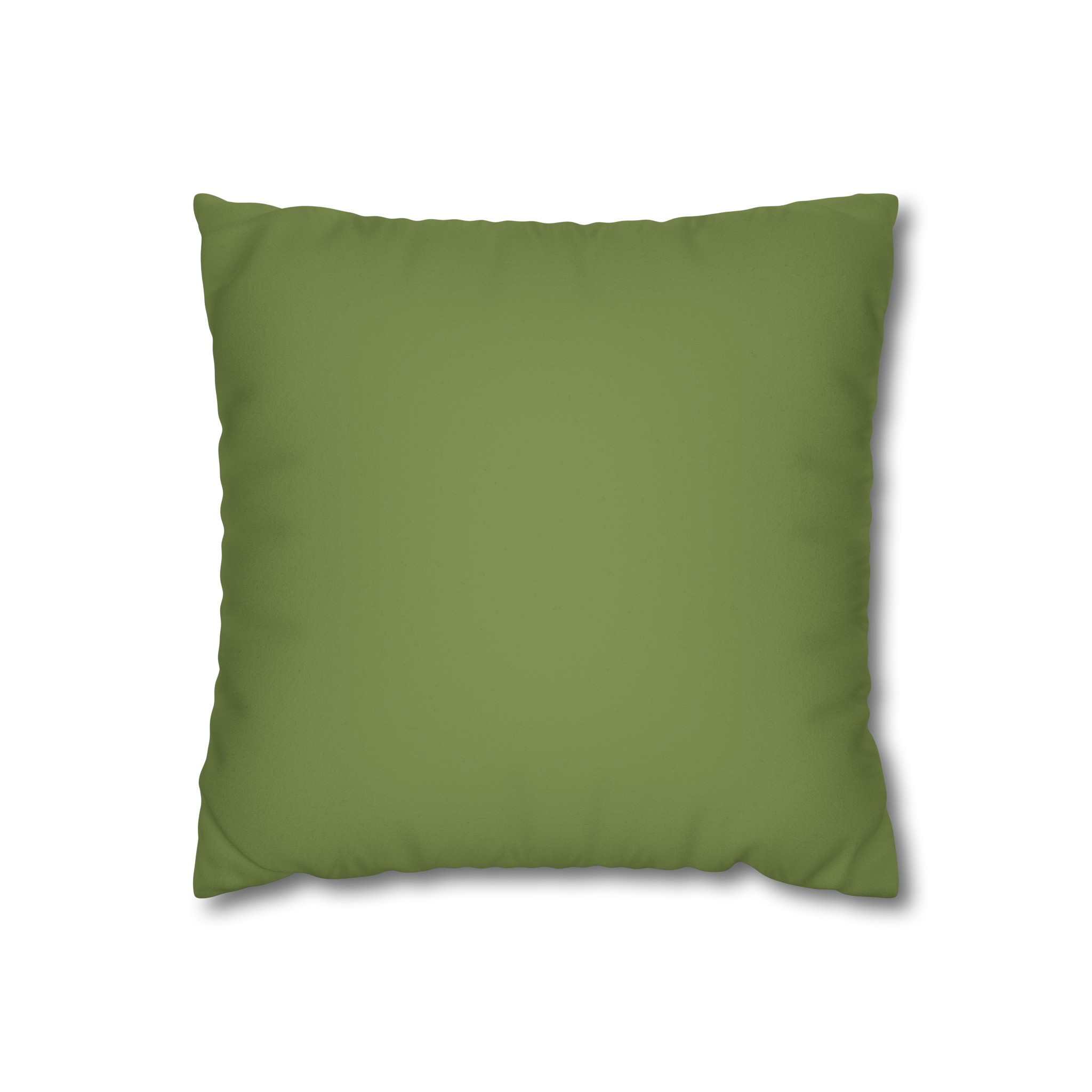 Olive Green Luxury Faux Suede Pillowcase front