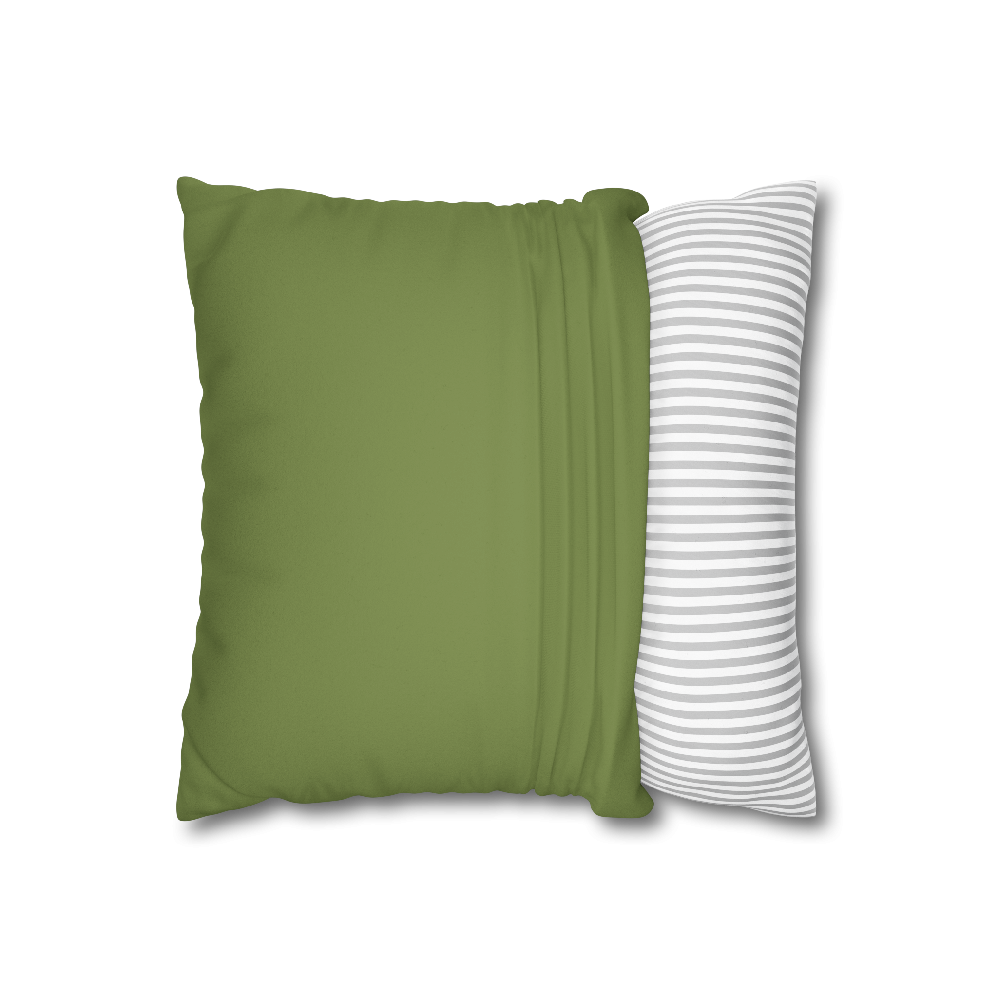 Olive Green Luxury Faux Suede Pillowcase open