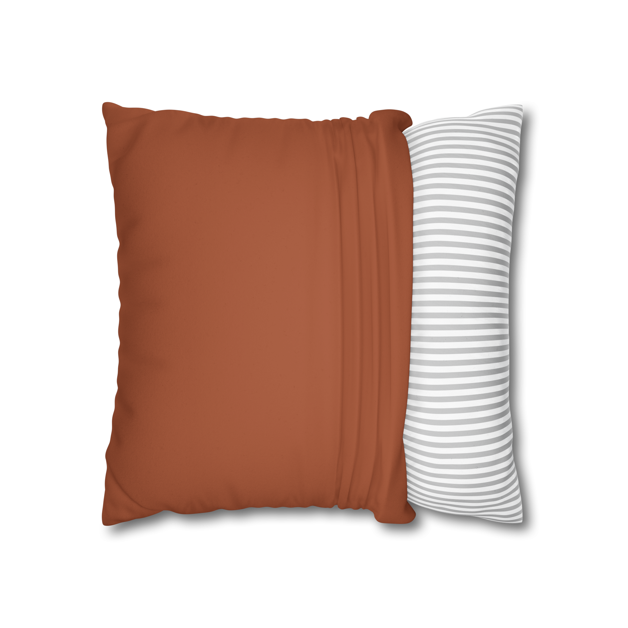 Paarl Rust Faux Suede Luxury Square Pillowcase open