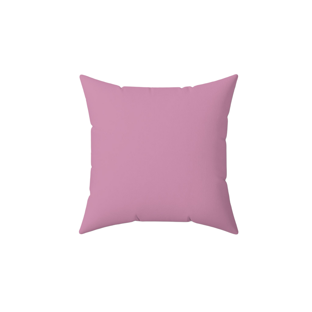 The back view of a pastel dust violet faux suede decor pillow.
