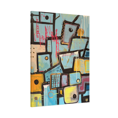 "Patchy" Colorful Urban Abstract Canvas Art