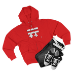 Red Full-Zip Casual Street wear Hoodie with white, black shadow Freebrd Logo including adjustable drawstring hood and kangaroo pocket. Merch does not include pants and shoes seen in photo

