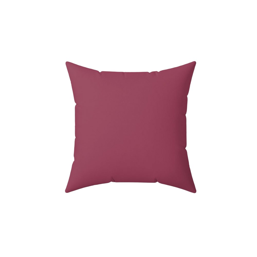 The front view of a Red Onion Faux Suede Pillow.