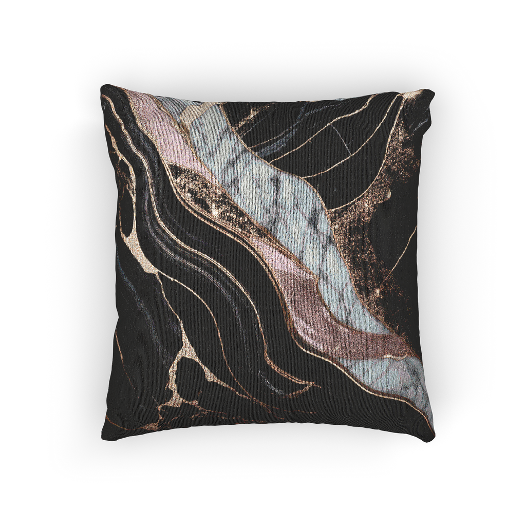 Rose Gold Marble Woven Pillow