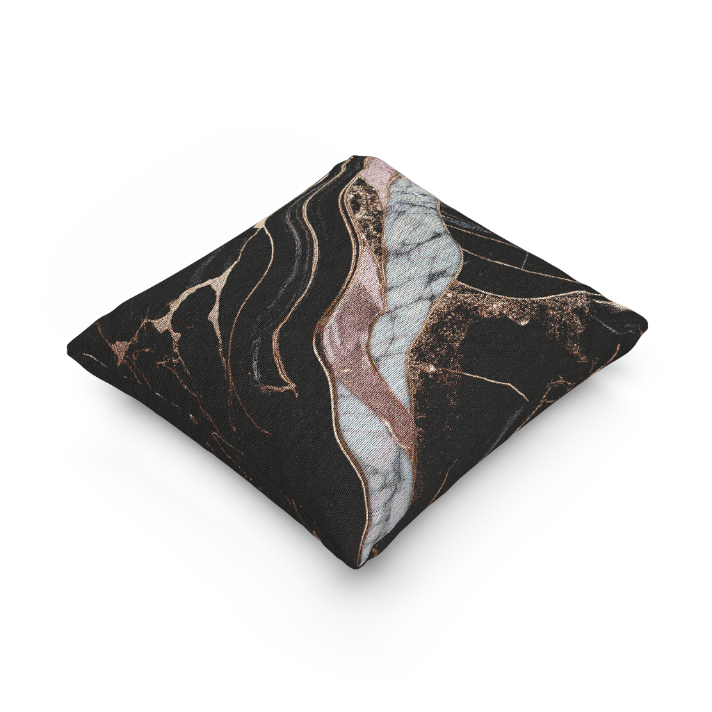 Rose Gold Marble Woven Pillow