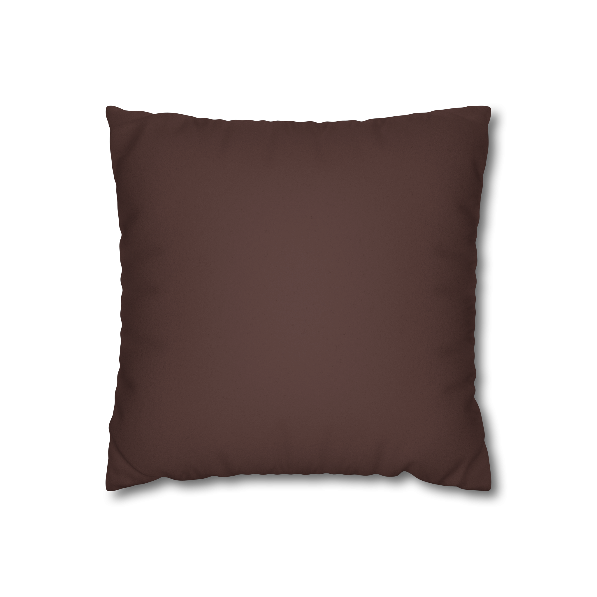 Saddle Brown Luxury Faux Suede Pillowcase zipper
