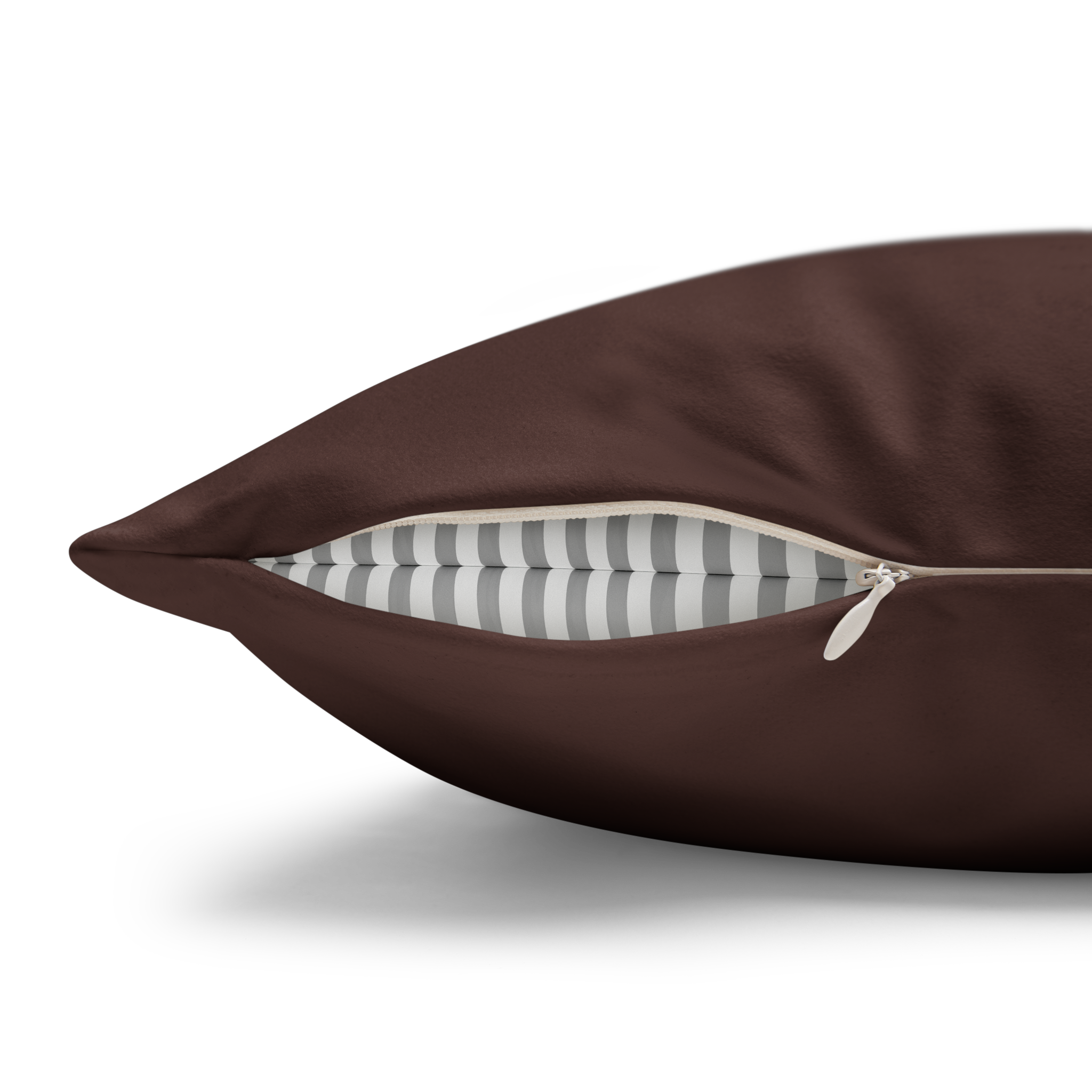 Saddle Brown Luxury Faux Suede Pillowcase zipper