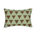 Sage & Chocolate Triangle Pattern Lumbar Pillow Front