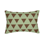 Sage & Chocolate Triangle Pattern Lumbar Pillow Front