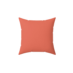 Salmon Pink Faux Suede Square Pillow Back
