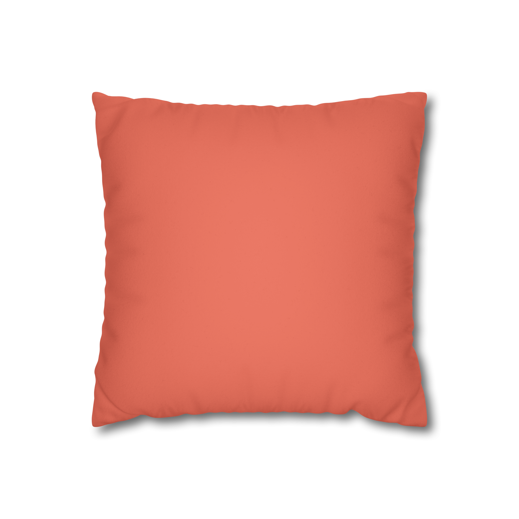 Salmon Red Faux Suede Pillow
