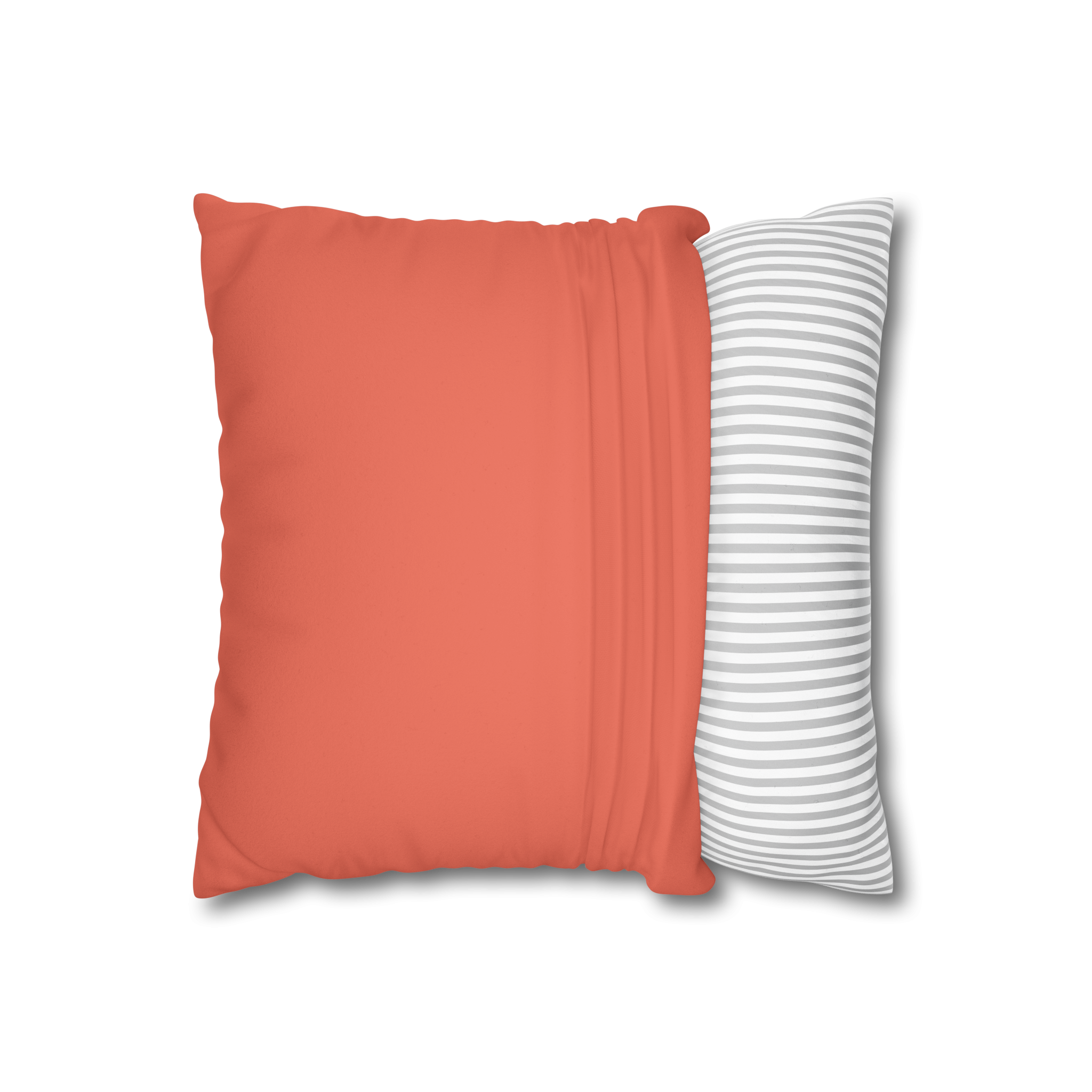 Salmon Red Faux Suede Pillowcase open