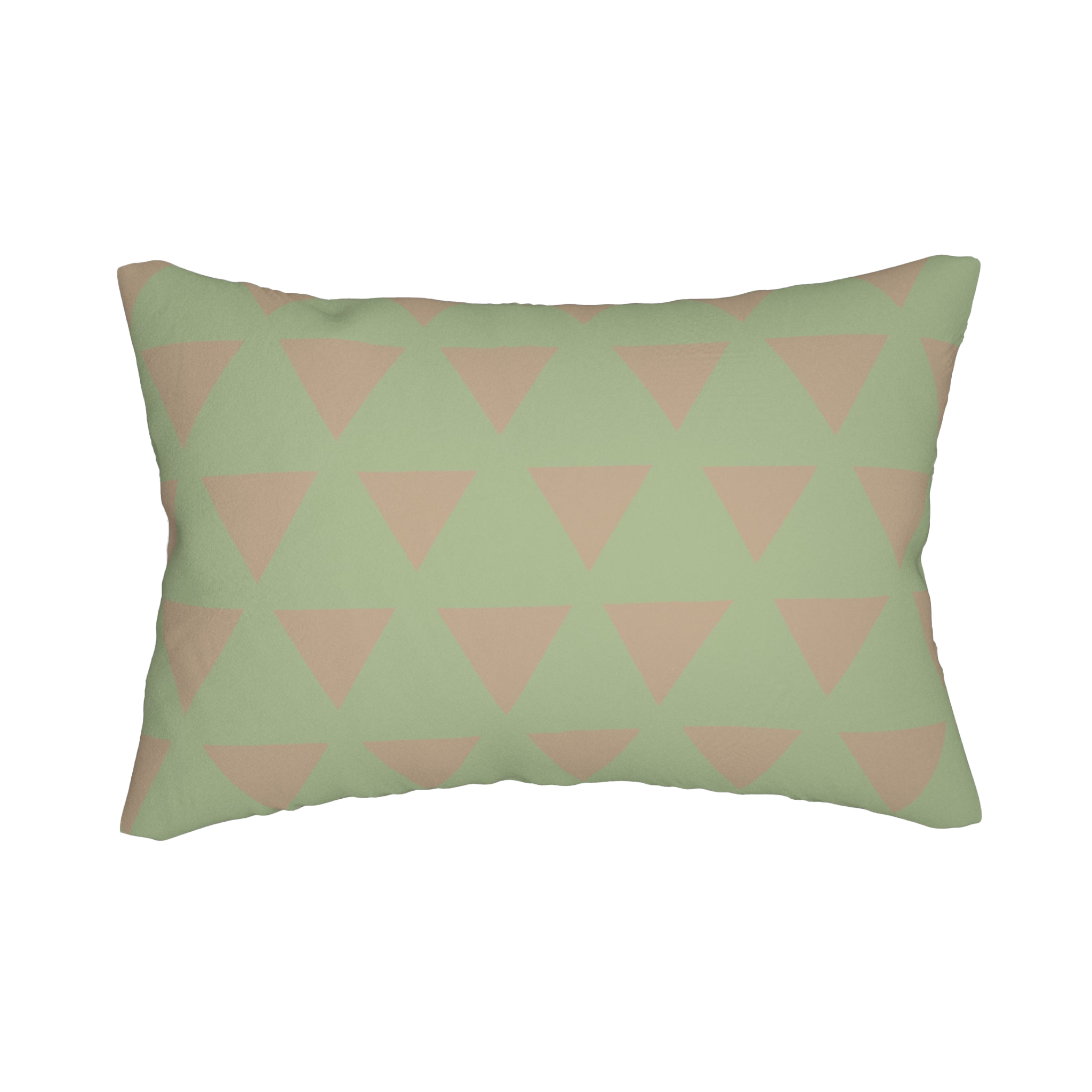 Schist Green Jute Triangle Pattern Lumbar Pillow Back 