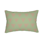 Schist Green Jute Triangle Pattern Lumbar Pillow Front
