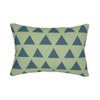 Schist Green & Teal Geometric Triangle Lumbar Pillow Front
