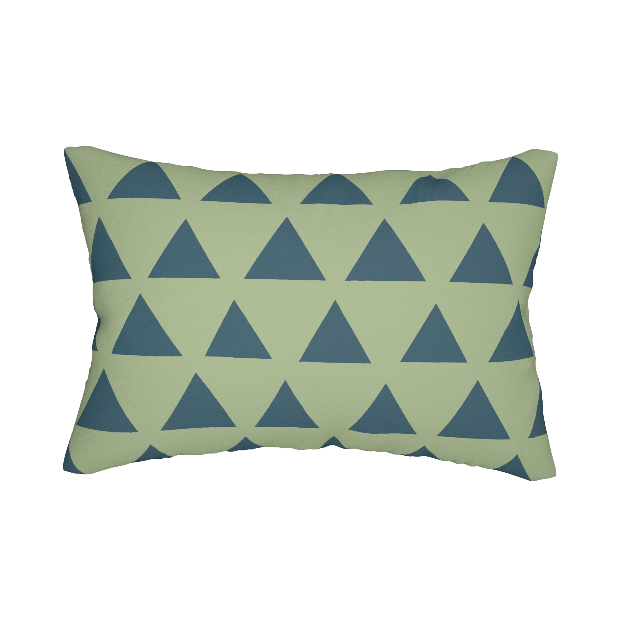 Schist Green & Teal Geometric Triangle Lumbar Pillow Front