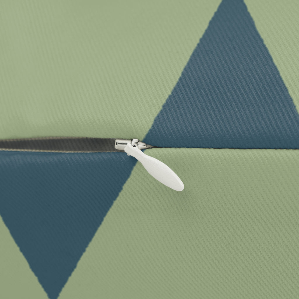 Schist Green & Teal Geometric Triangle Lumbar Pillow Zipper 