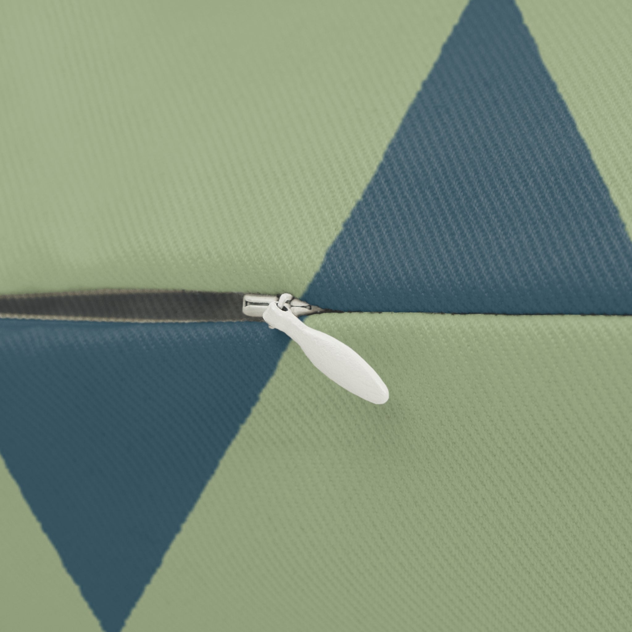 Schist Green & Teal Geometric Triangle Lumbar Pillow Zipper 