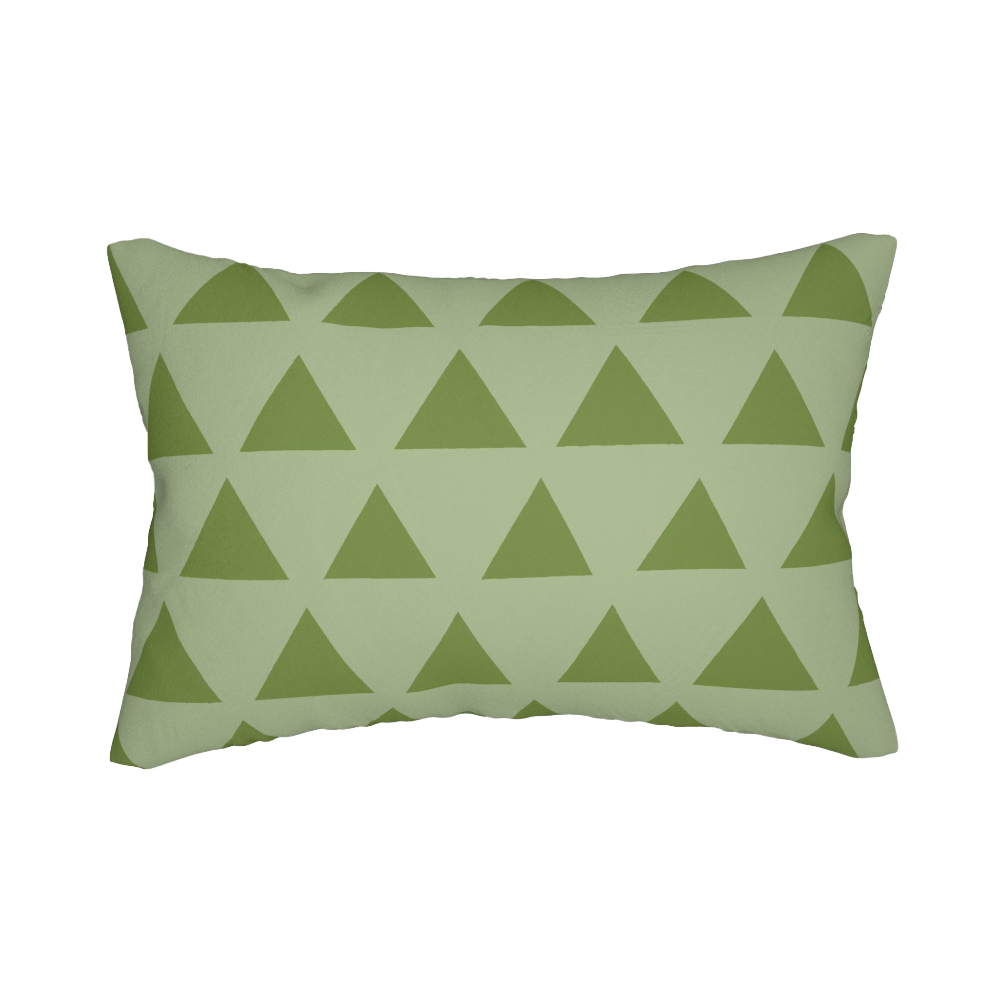 Schist Olive Green Geometric Triangle Lumbar Pillow Back 