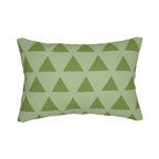 Schist Olive Green Geometric Triangle Lumbar Pillow Front 