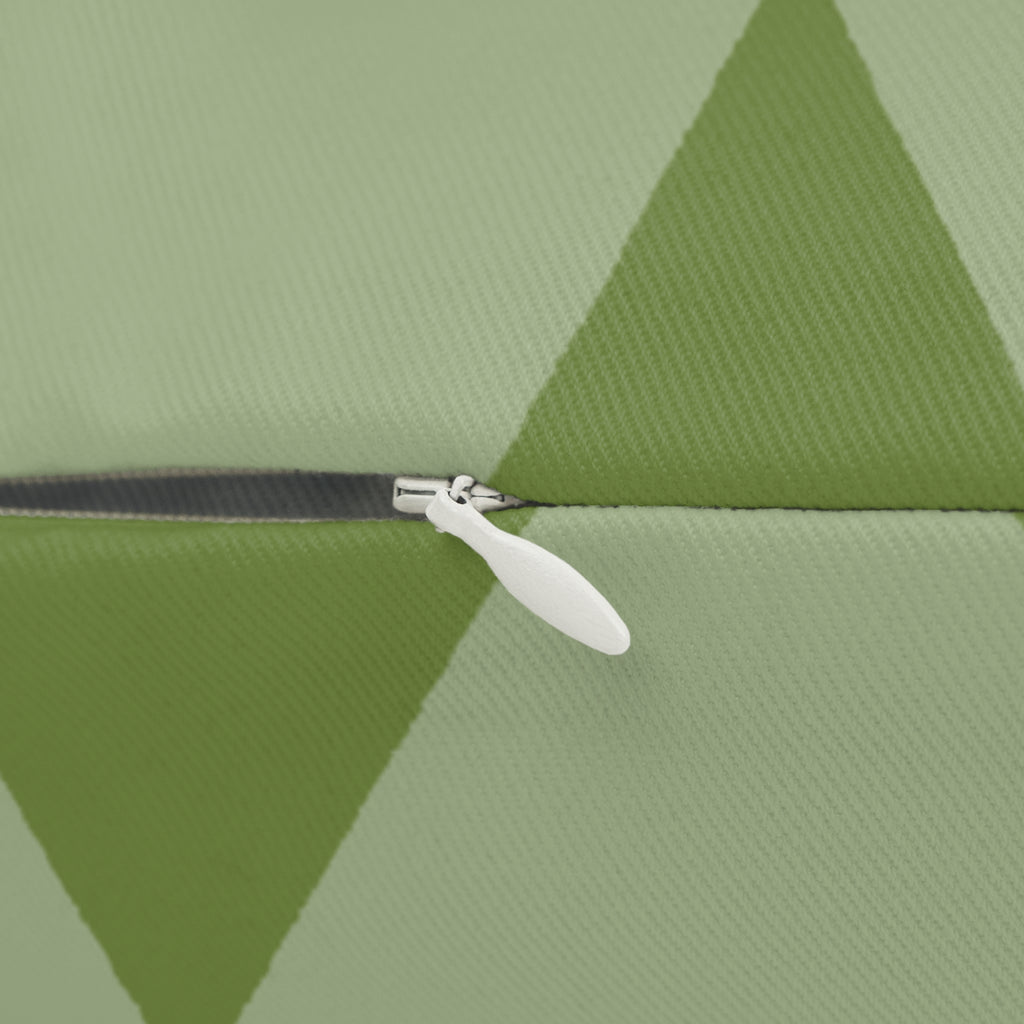 Schist Olive Green Geometric Triangle Lumbar Pillow Zipper 