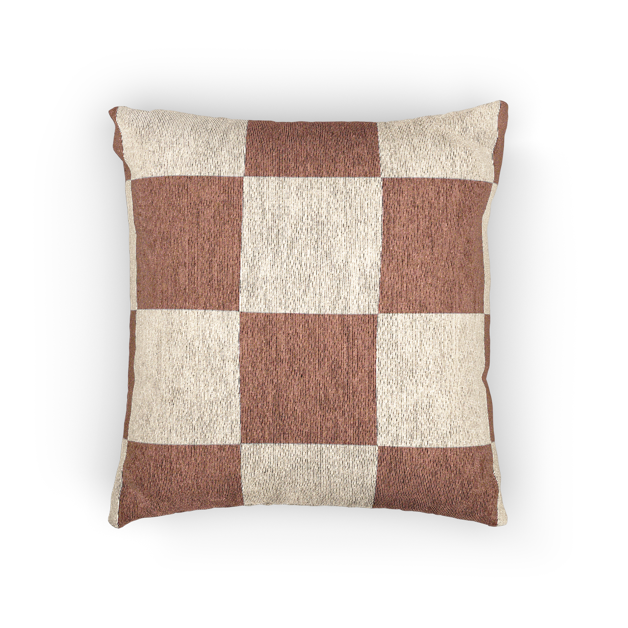 Seared Mimosa Pink Woven Checker Pillow