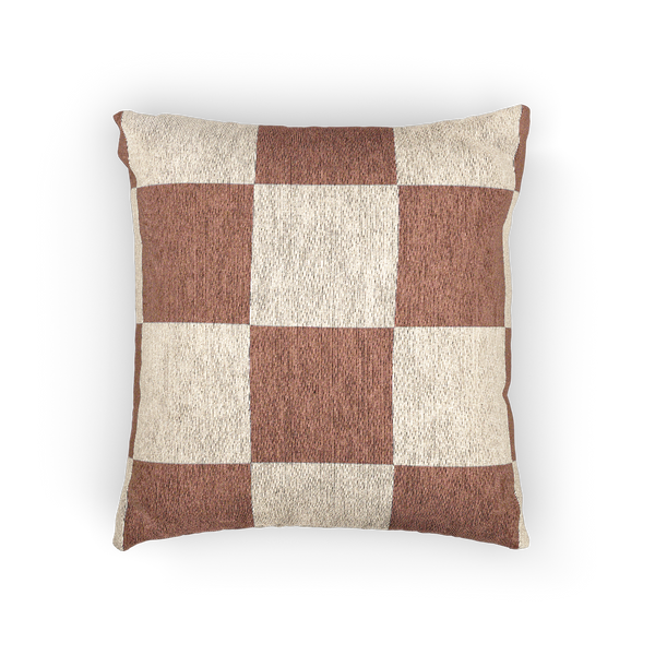 Seared Mimosa Pink Woven Checker Pillow