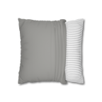 Stardust Grey Faux Suede Square Pillowcase open