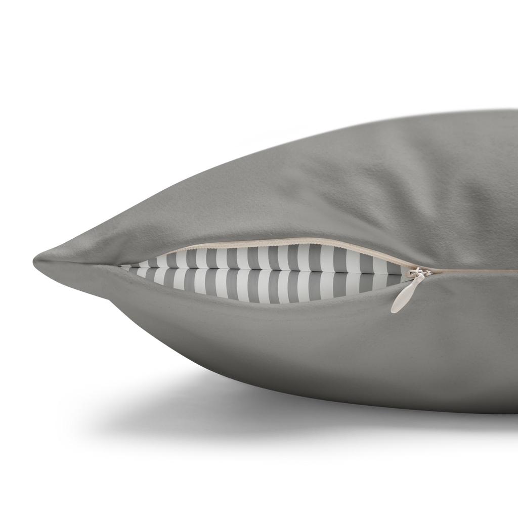 Stardust Grey Faux Suede Square Pillowcase zipper