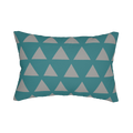 Teal Stardust Grey Geometric Triangle Lumbar Pillow front