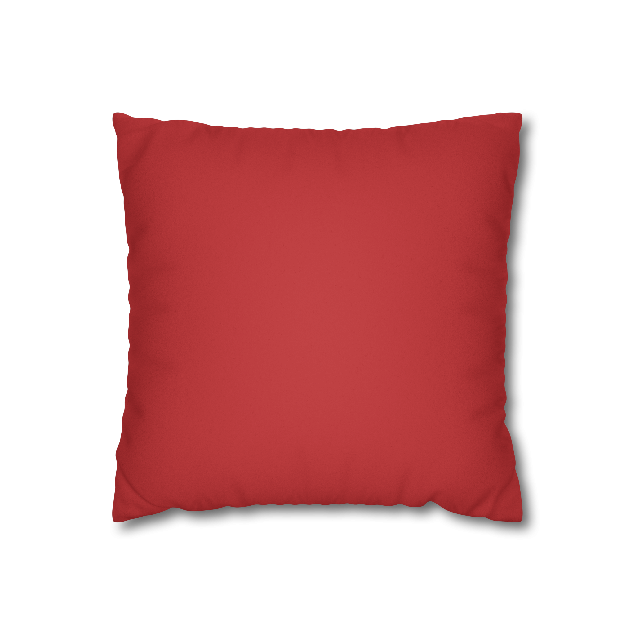 Traditional Red Faux Suede Square Pillowcase