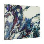 30" x 24" - "Afrostar" Freebrd Abstract art painting print on 1.5 inch thick canvas with swirling wavy colors on a white background