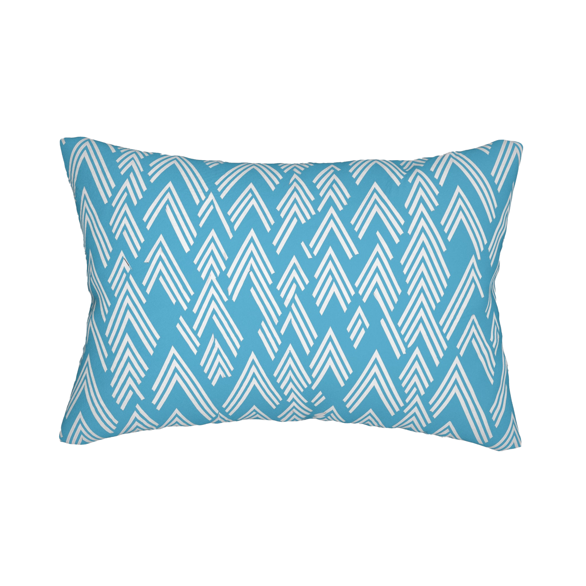 Vintage blue Ikat Lumbar Accent Pillow back