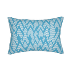  Vintage blue Ikat Lumbar Accent Pillow front