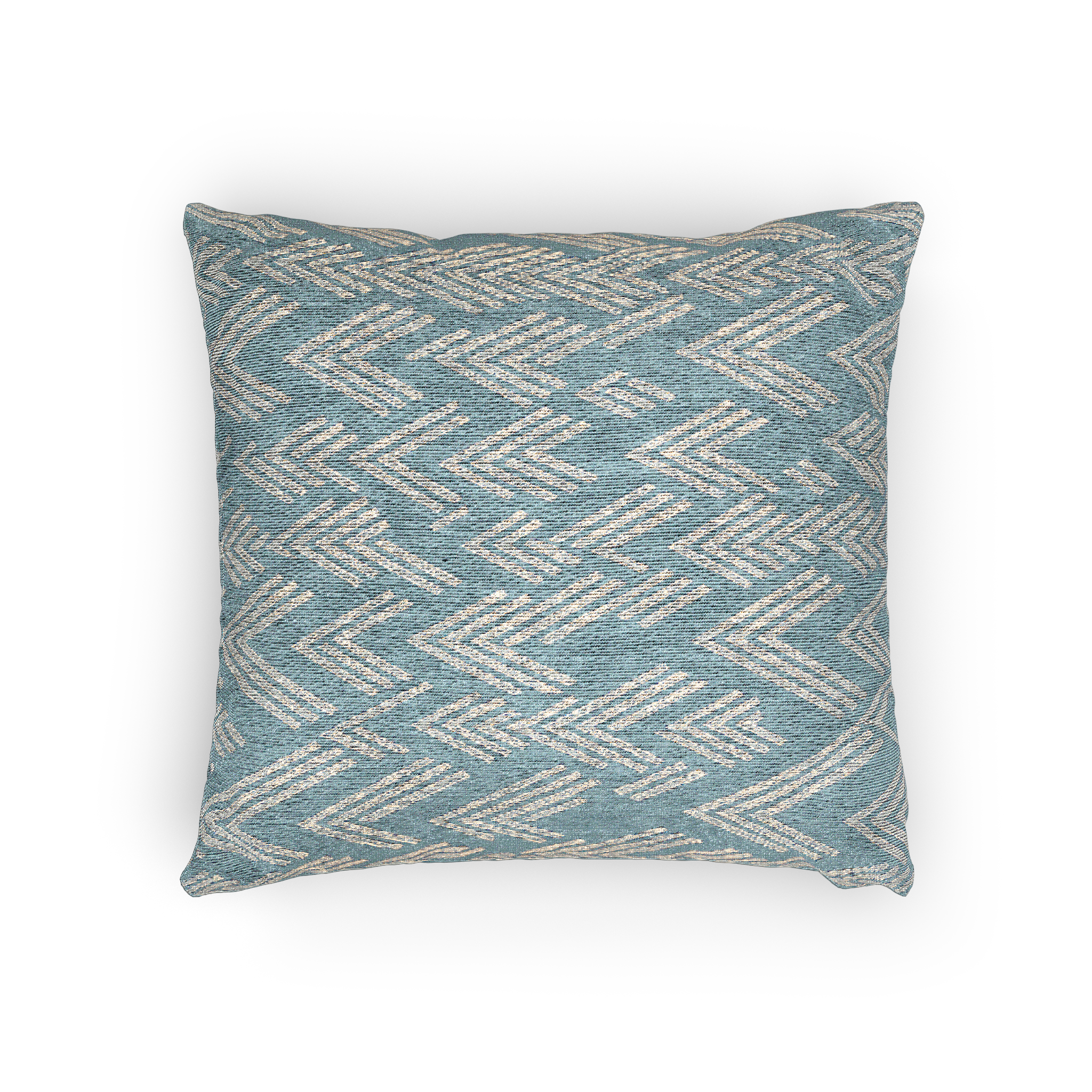 Vintage Aqua Ikat Patterned Woven Decorative Throw Pillow 