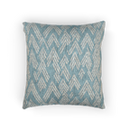 Vintage Aqua Ikat Patterned Decrotive Woven Throw Pillow