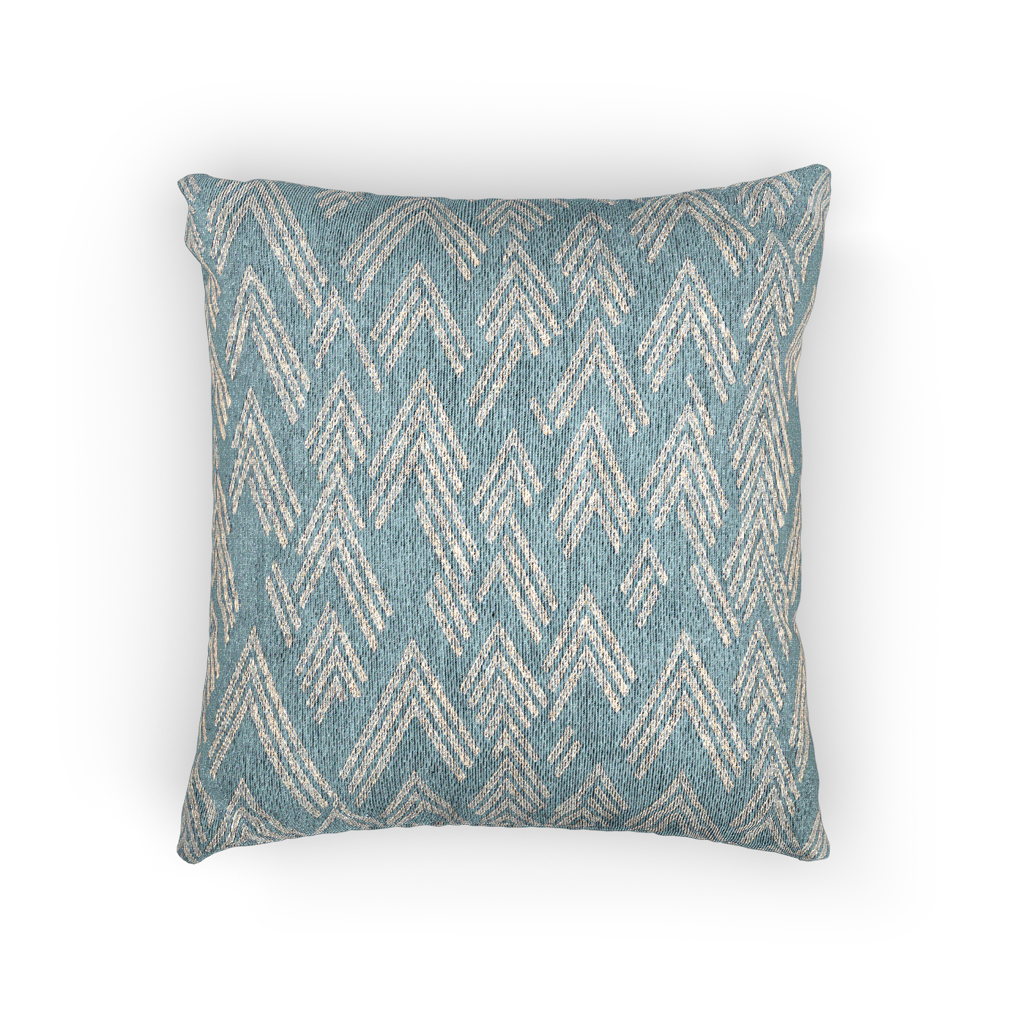 Vintage Aqua Ikat Patterned Decrotive Woven Throw Pillow