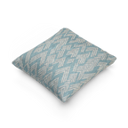 Vintage Aqua Ikat Patterned Woven Throw Pillow