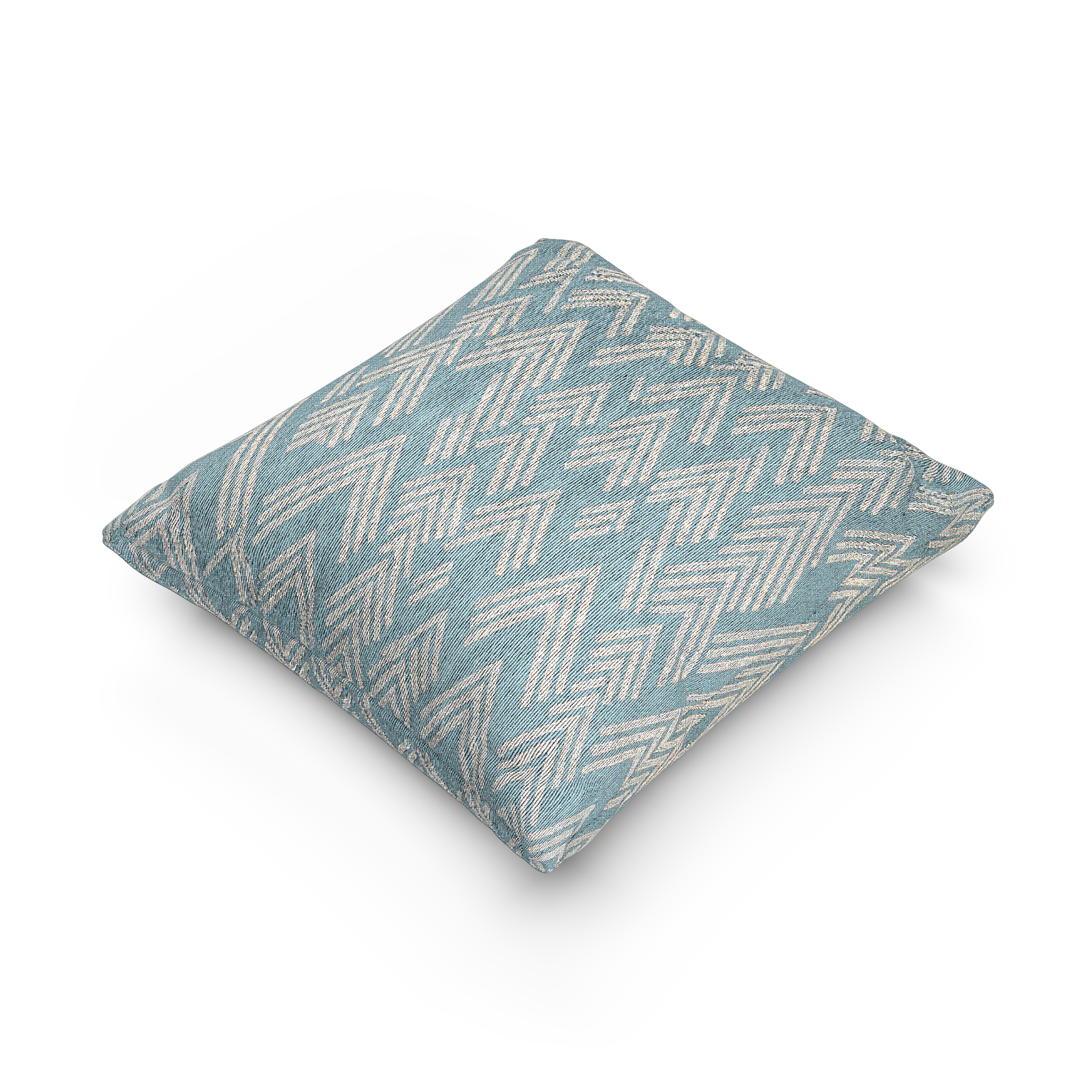 Vintage Aqua Ikat Patterned Woven Throw Pillow