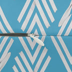 Vintage blue Ikat Lumbar Accent Pillow Zipper close up