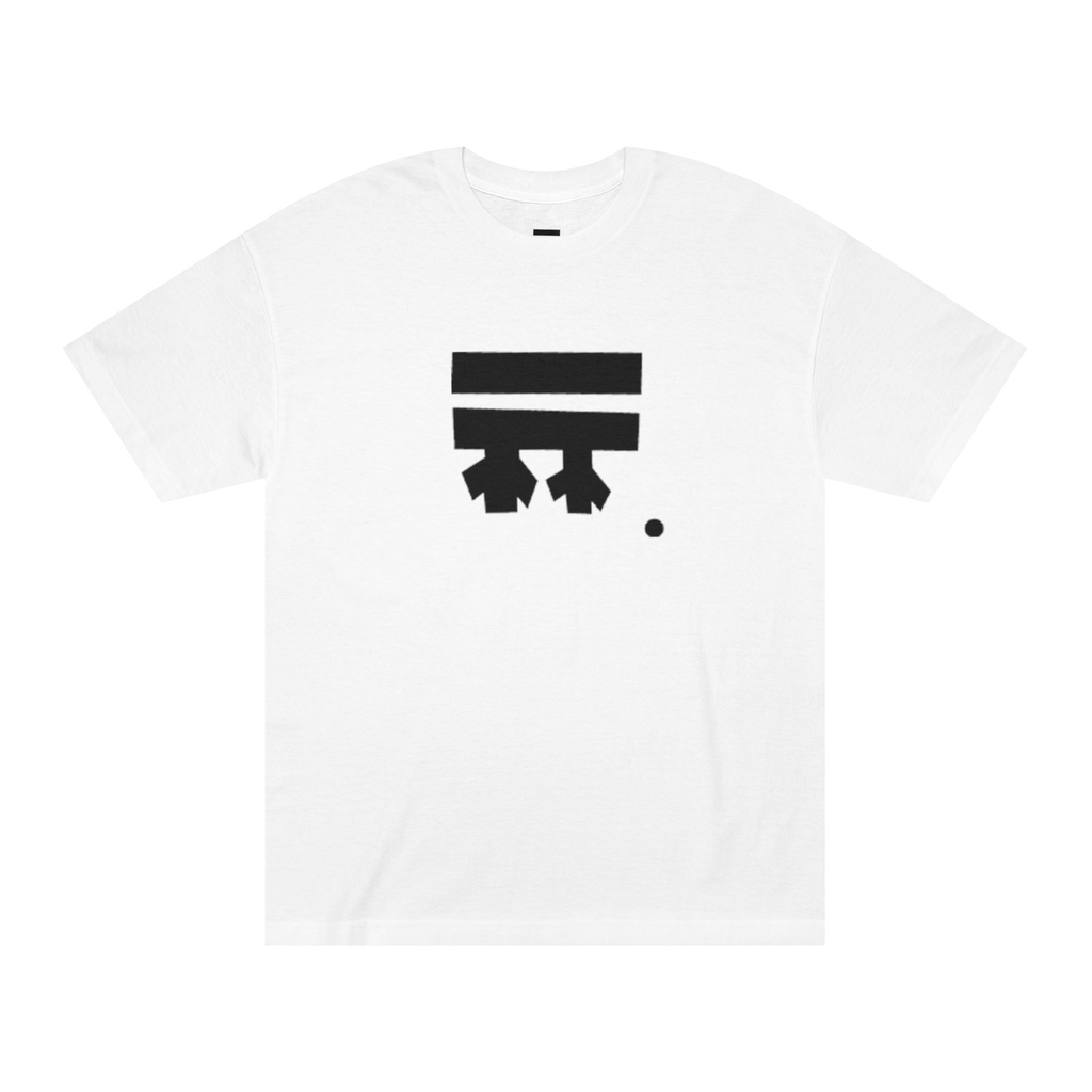 White classic cotton t-shirt with a black freebrd logo on front of tee
