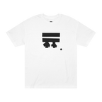 White classic cotton t-shirt with a black freebrd logo on front of tee
