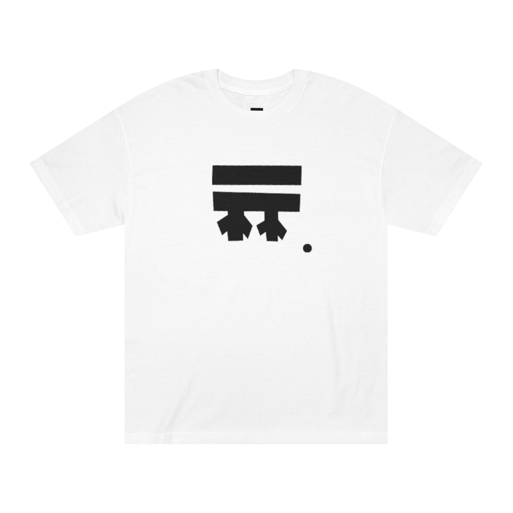 White classic cotton t-shirt with a black freebrd logo on front of tee

