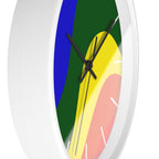 White Wooden Base Black Hand Pride Rainbow Wave Modern Minimal Silent Wall Clock With White Time Markers Side