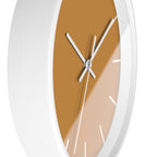 White Wooden Base White Hand Amber Apple Cider Modern Minimalist Silent Wall Clock With White Time Markers Side