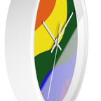 White Wooden Base White Hand Pride Modern Minimal Silent Wall Clock Side