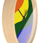 Wooden Base Black Hand Pride Modern Minimal Silent Wall Clock Side