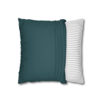 Abstract Teal faux suede pillowcase, open view.