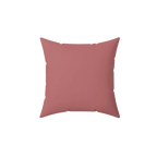 Adore pink faux suede throw pillow, back view.