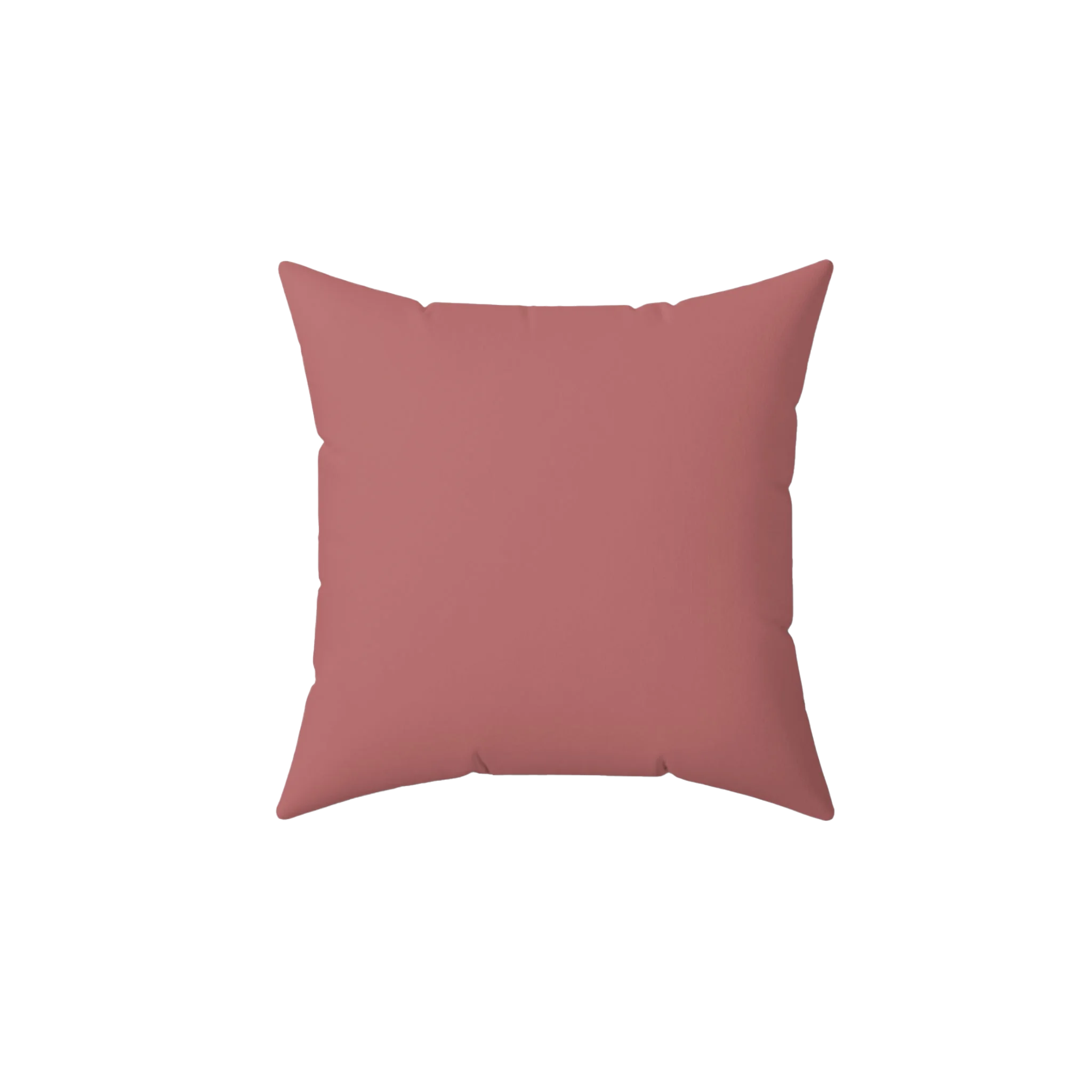 Adore pink faux suede throw pillow, back view.